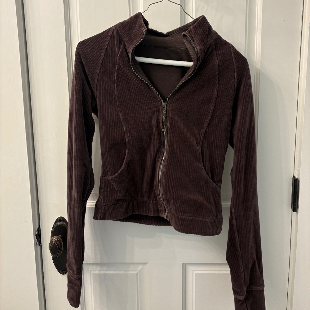 Lululemon Scuba Track Jacket Velvet Cord Size 4